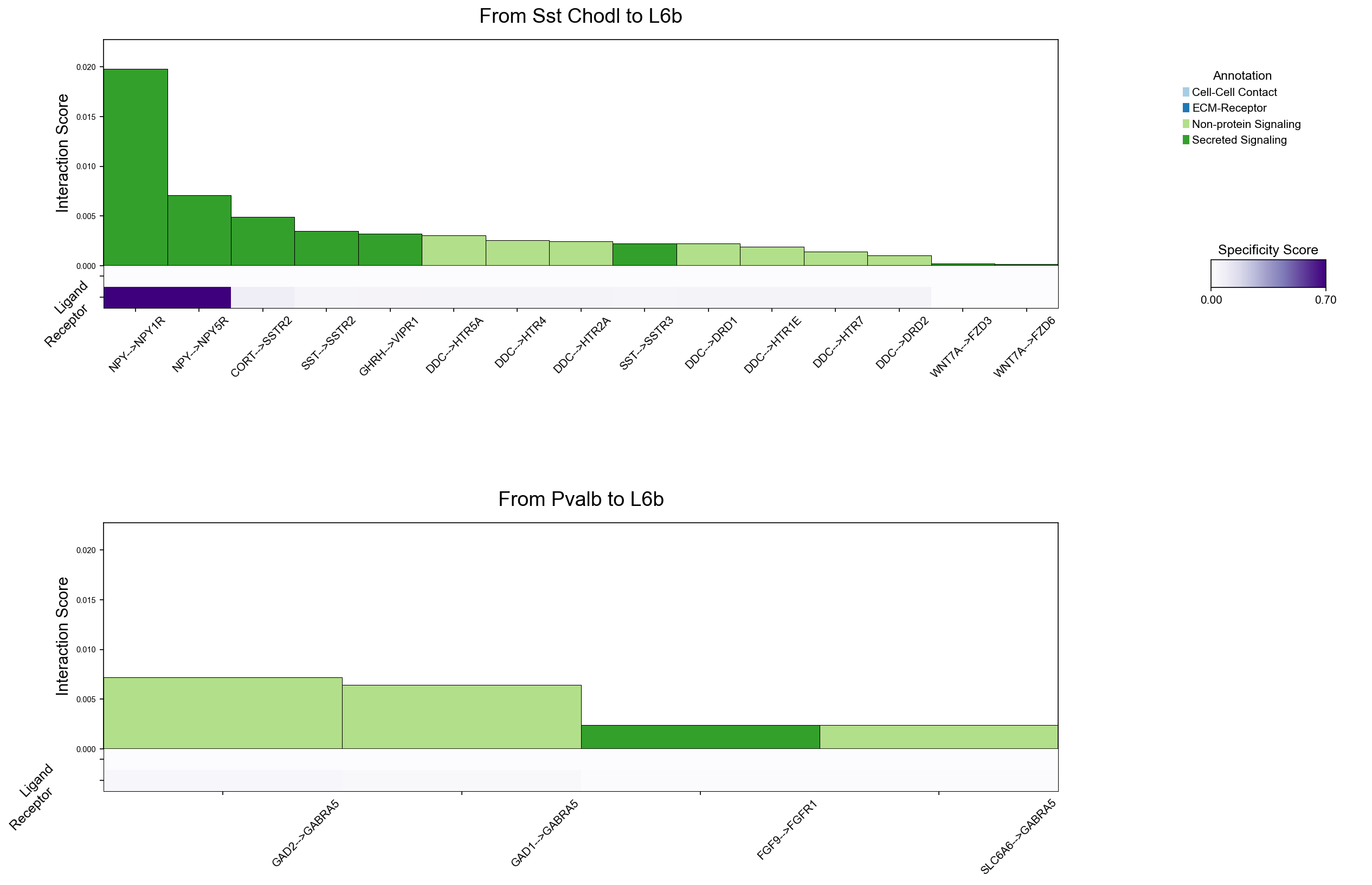 Sst Chodl and Pvalb onto L6b
